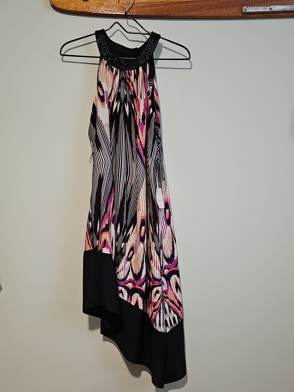 **NWT** Adrianna Papell Printed Halter Asymmetrical Dress, 4